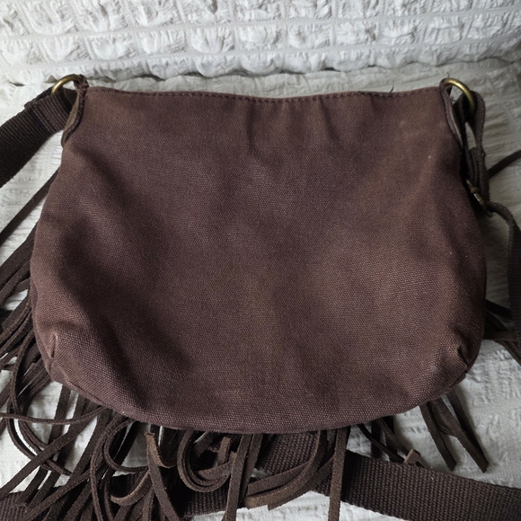 American Eagle Outfitters Dark Brown Fringe Crossbody Bag - Picture 5 of 7
